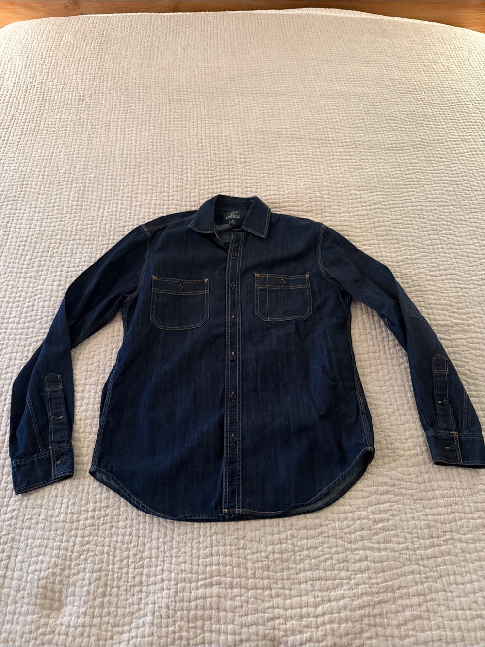 Men's Dark Indigo Denim Shirt - Jcrew Medium